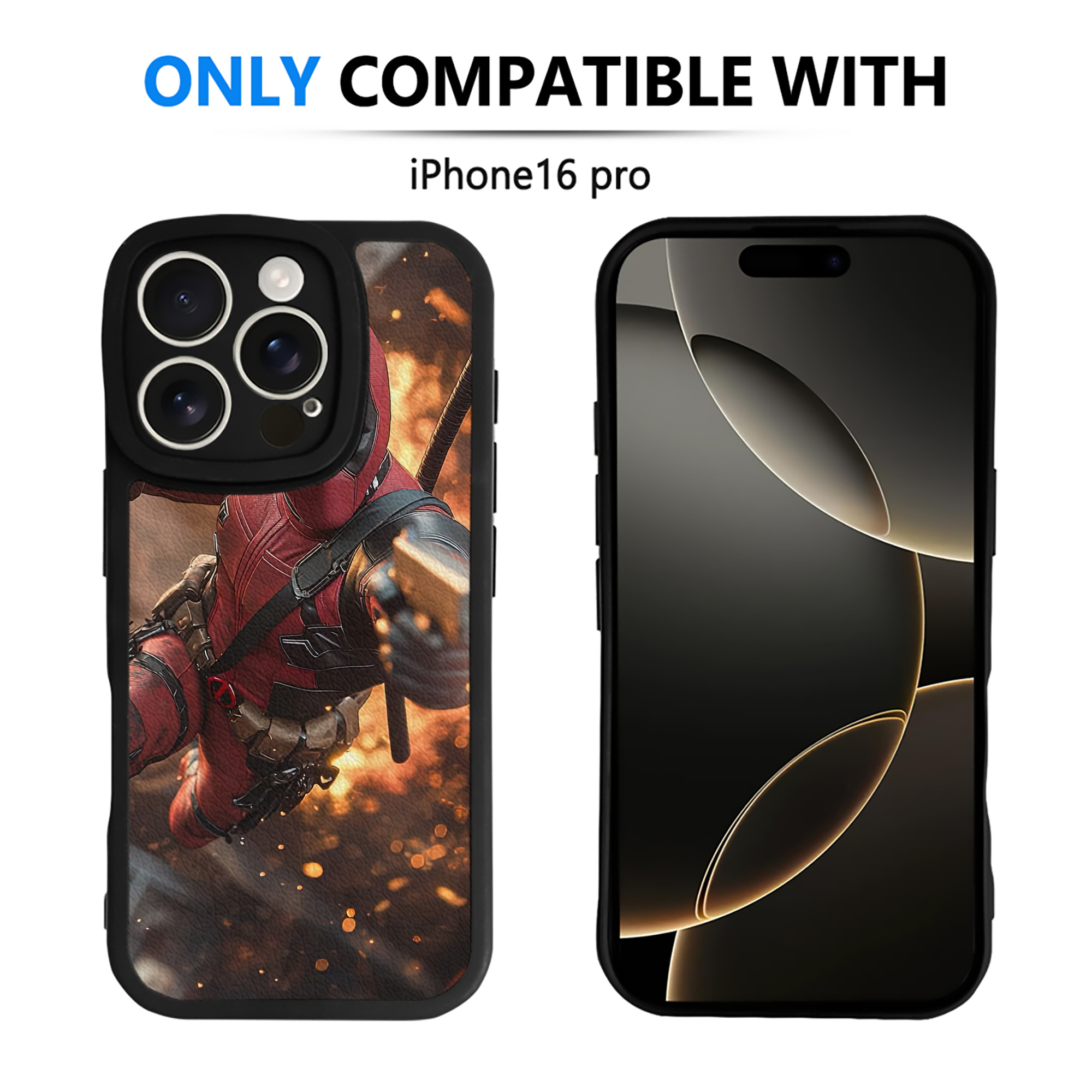 （画像用） Deadpool デッドプール 【iPhone 16シリーズ対応】シリコンスマホケース（レザー調） 材質：シリコン
